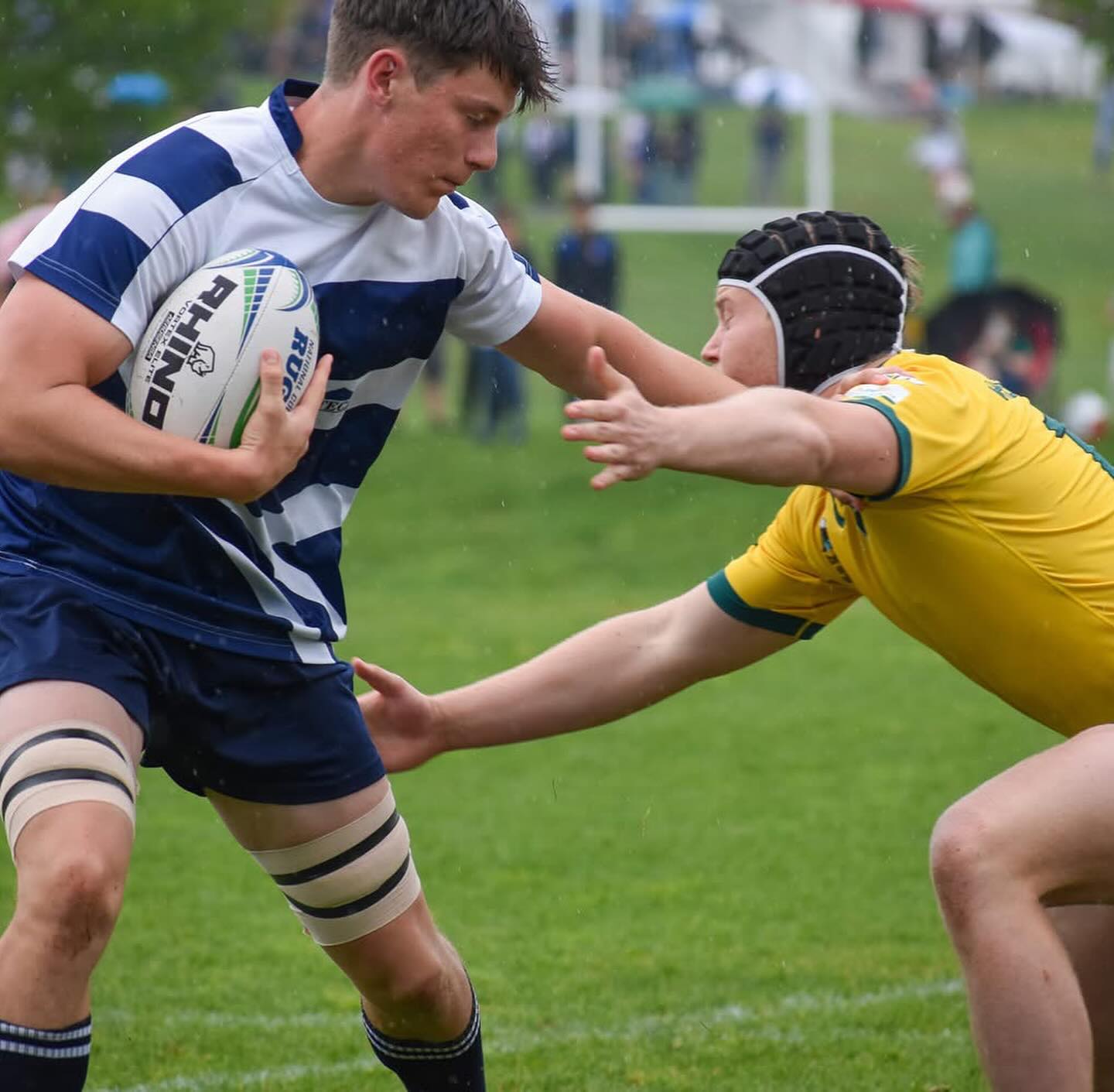 Freshman Brody Atkinson Fends Off a Defender